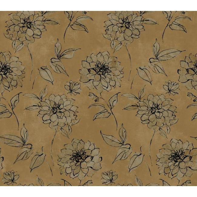 York BR6217 Metallics Book Sketched Rose Wallpaper
