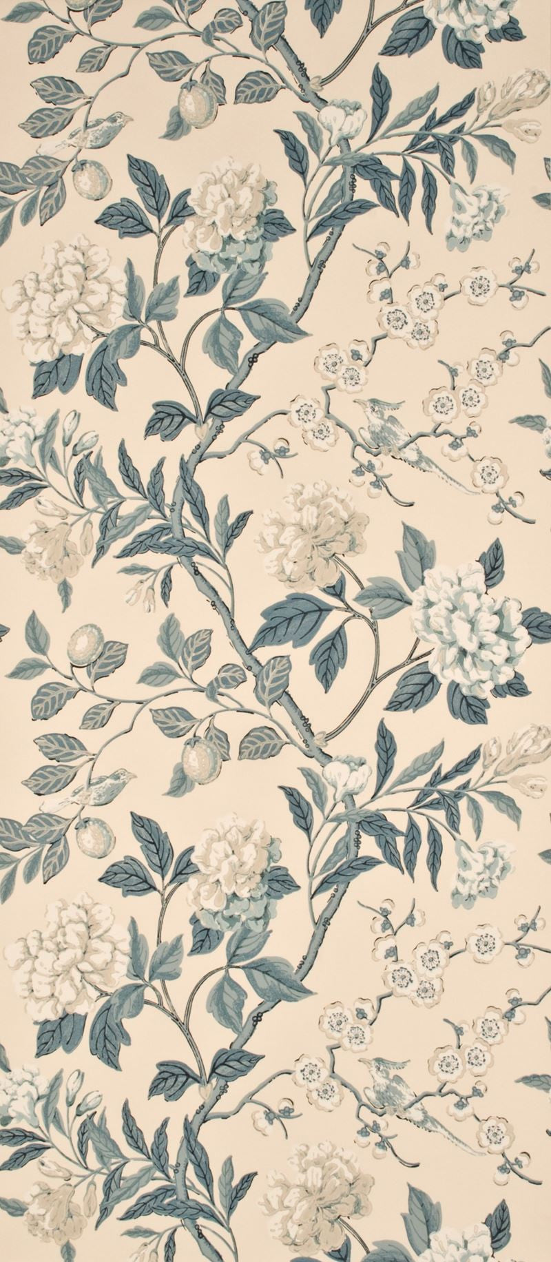 G P & J Baker Wallpaper BW45000.4 Emperors Garden Blue/Cream