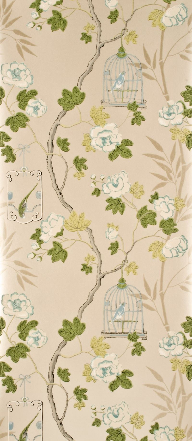 G P & J Baker Wallpaper BW45004.2 Songbird Effects Aqua/Green