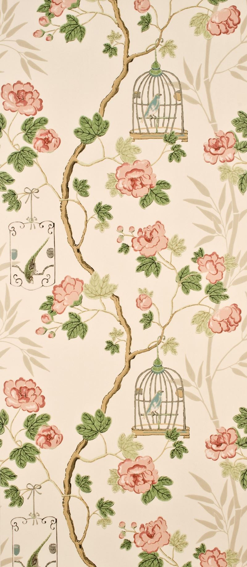 G P & J Baker Wallpaper BW45004.5 Songbird Cream/Pink
