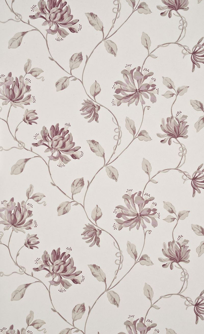 G P & J Baker Wallpaper BW45014.4 Honeysuckle Mauve/Ivory