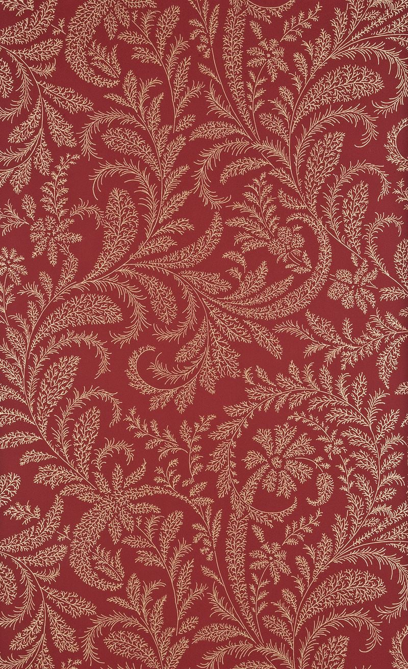 G P & J Baker Wallpaper BW45018.7 Willow Fern Red/Gold