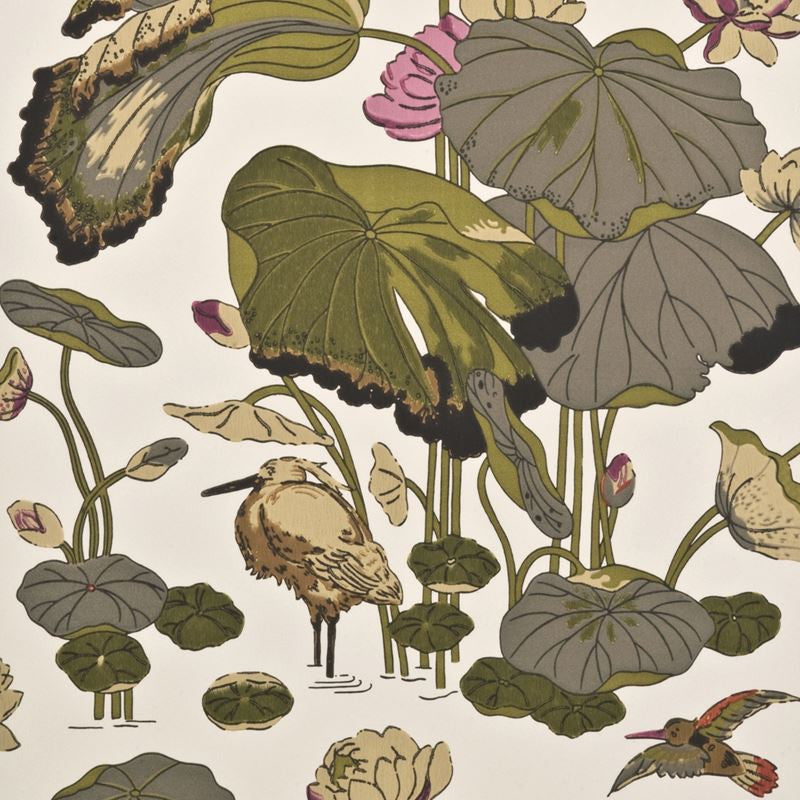 G P & J Baker BW45033.4 Nympheus Wallpaper Olive/Linen