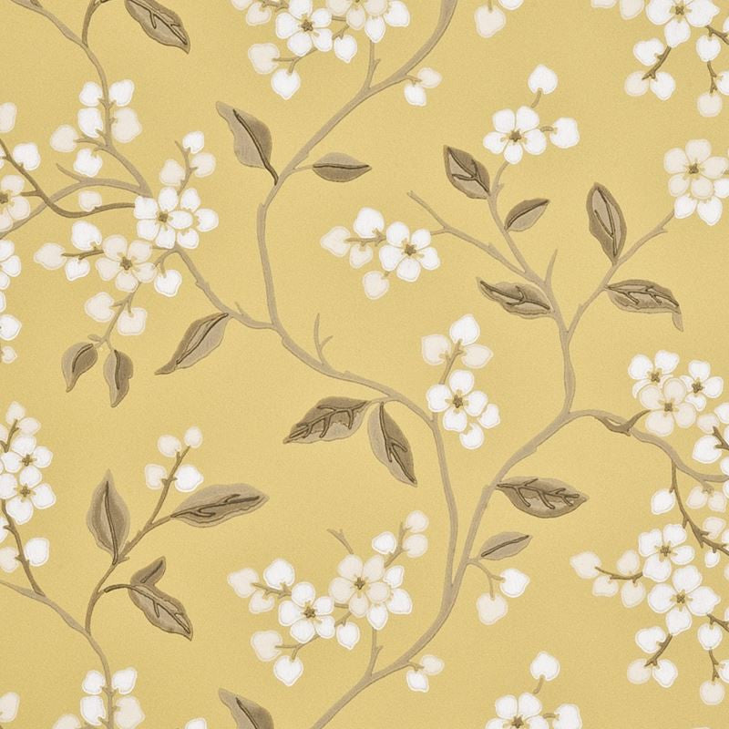 G P & J Baker Wallpaper BW45039.5 Apple Blossom Yellow/Ivory