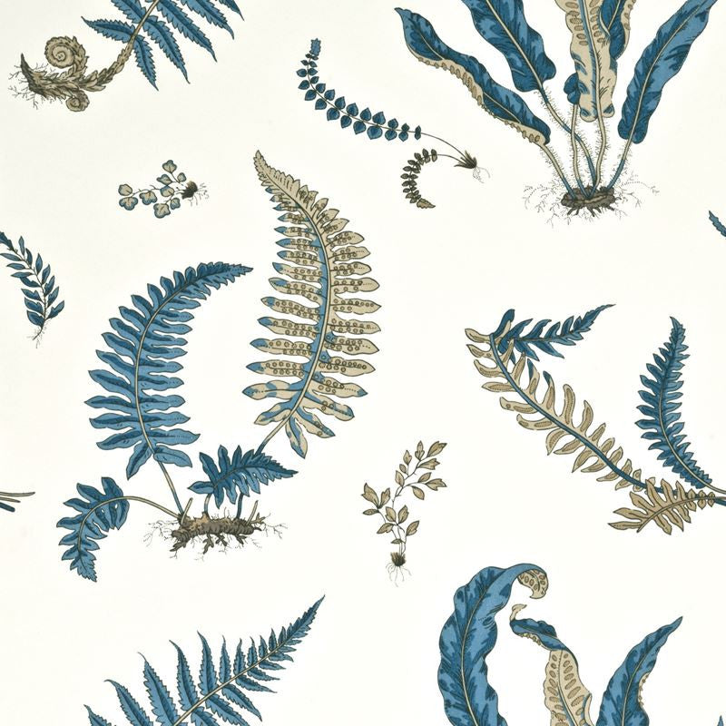 G P & J Baker Wallpaper BW45044.2 Ferns Indigo