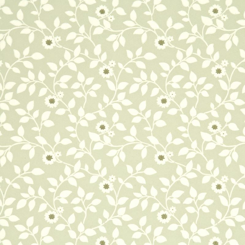 G P & J Baker Wallpaper BW45046.1 Flowerdene Green/Ivory