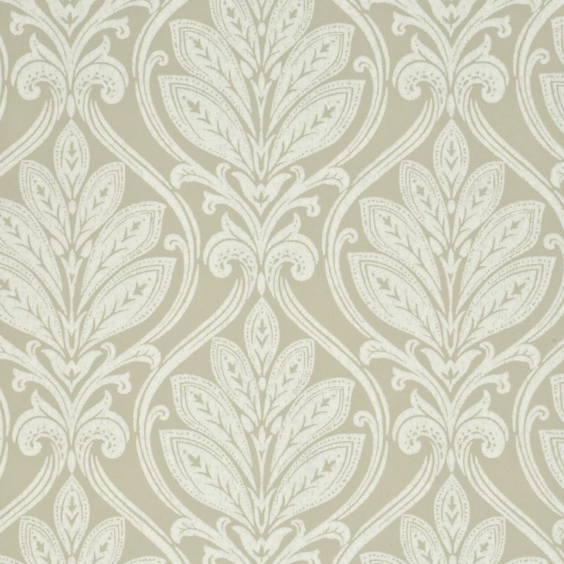 G P & J Baker Wallpaper BW45048.1 Ryecote Damask Stone/Ivory