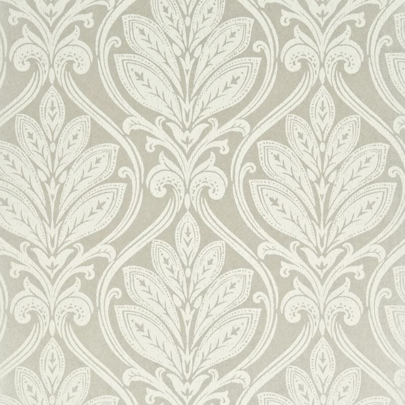 G P & J Baker Wallpaper BW45048.5 Ryecote Damask Silver/Ivory
