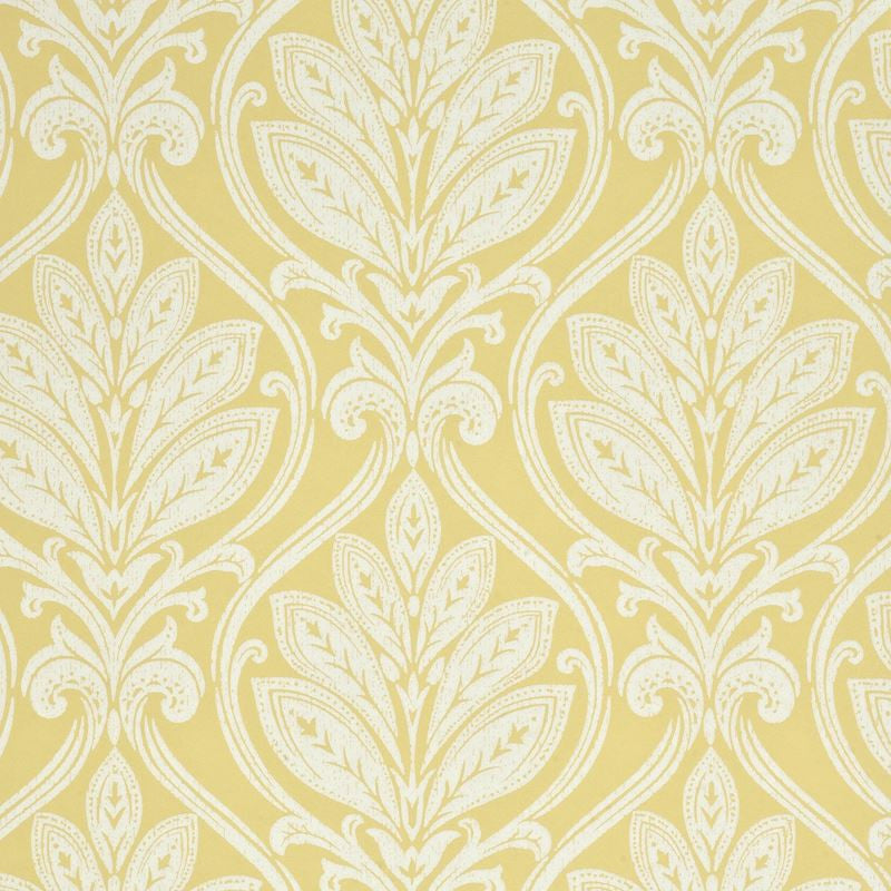 G P & J Baker Wallpaper BW45048.6 Ryecote Damask Yellow/Ivory