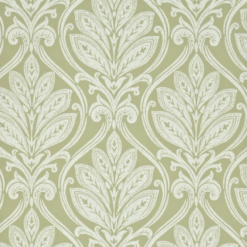 G P & J Baker Wallpaper BW45048.7 Ryecote Damask Willow/Ivory