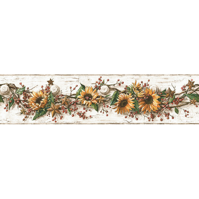 York Wallpaper CB5516BD Border Portfolio II Sunflower Border