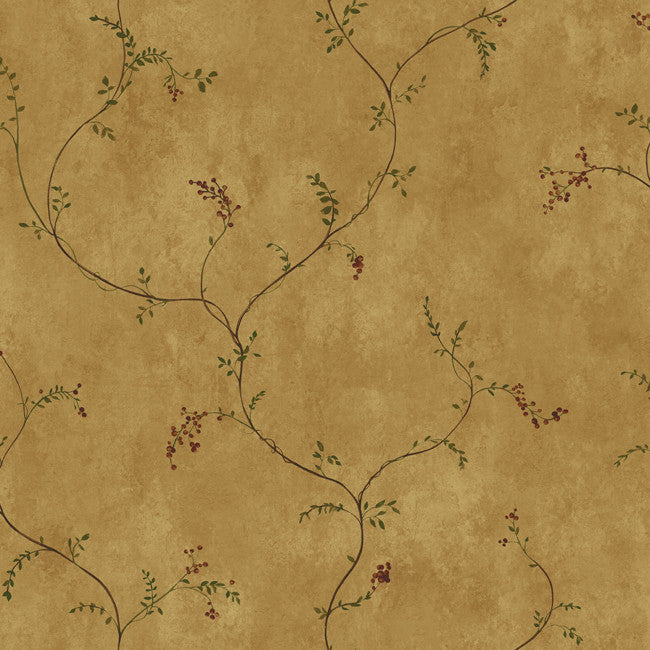 York CB5651 Hearts & Crafts III Small Vine with Berries Wallpaper
