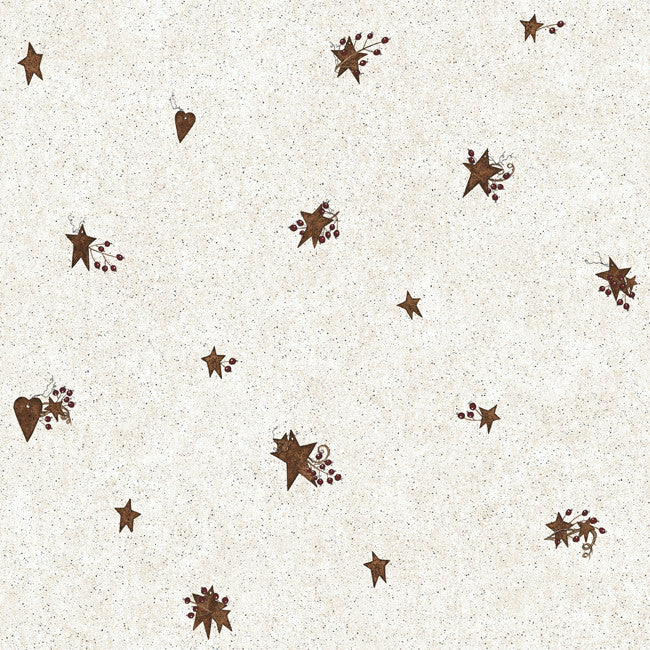 York CB5668 Hearts & Crafts III Tin Star & Heart Wallpaper