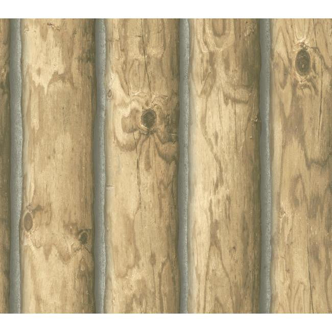 York CH7977 Country Book Mountain Logs Wallpaper
