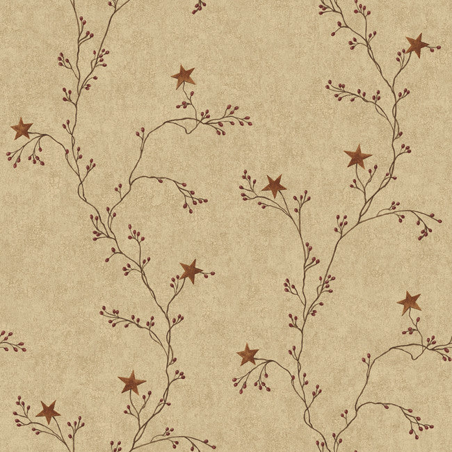 York Wallpaper CT1946CB Star Berry Vine