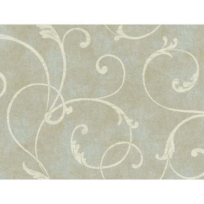 York CW9325 Blue Book Delicate Scroll Wallpaper