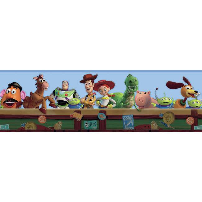 York Wallpaper DK5800BD Kids Book Toy Chest Border
