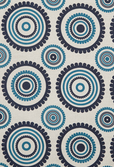 FSchumacher Fabric EL-SOL-MIDNIGHT-PRUSSIAN El Sol Midnight, Prussian
