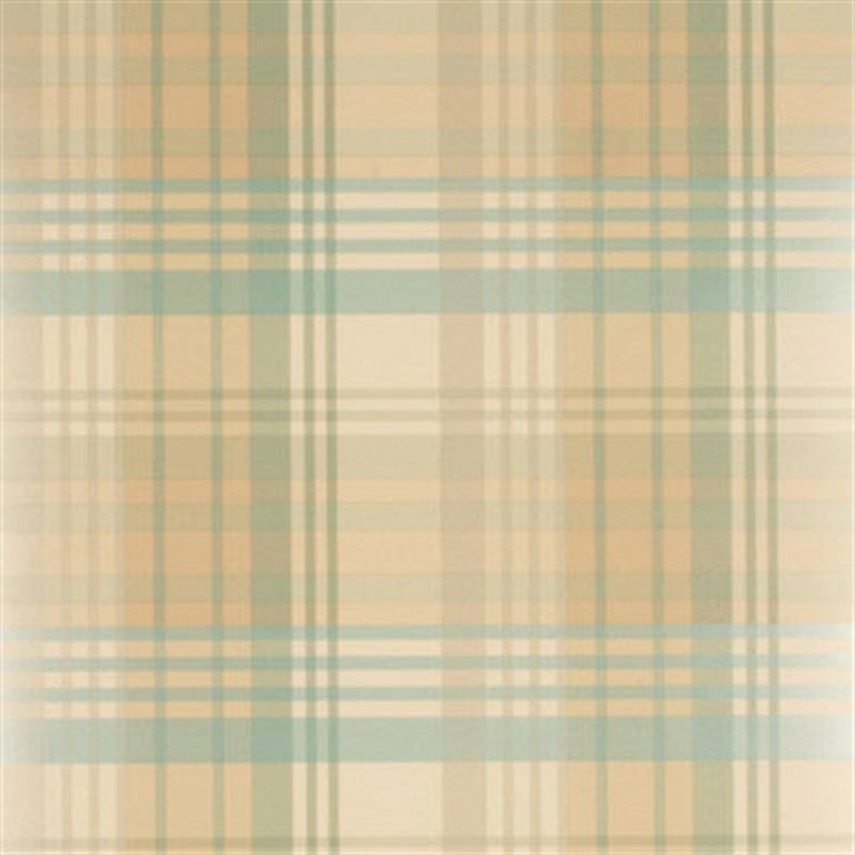 Mulberry Wallpaper FG059.R32 Modern Tartan Teal/Gold