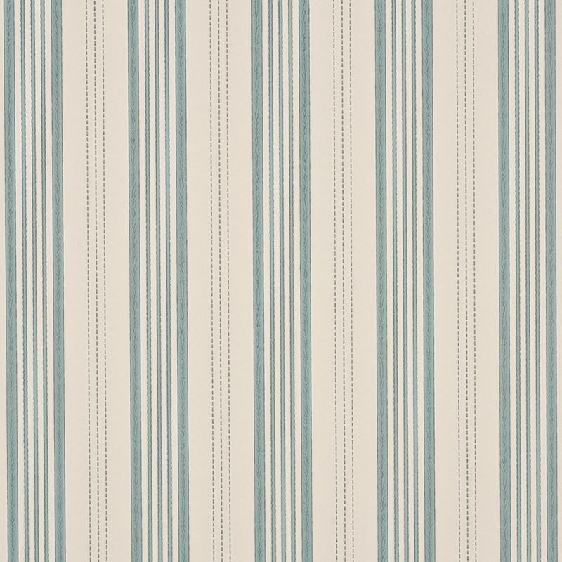 Mulberry Wallpaper FG067.J81 Narrow Ticking Stripe Ivory/Aqua