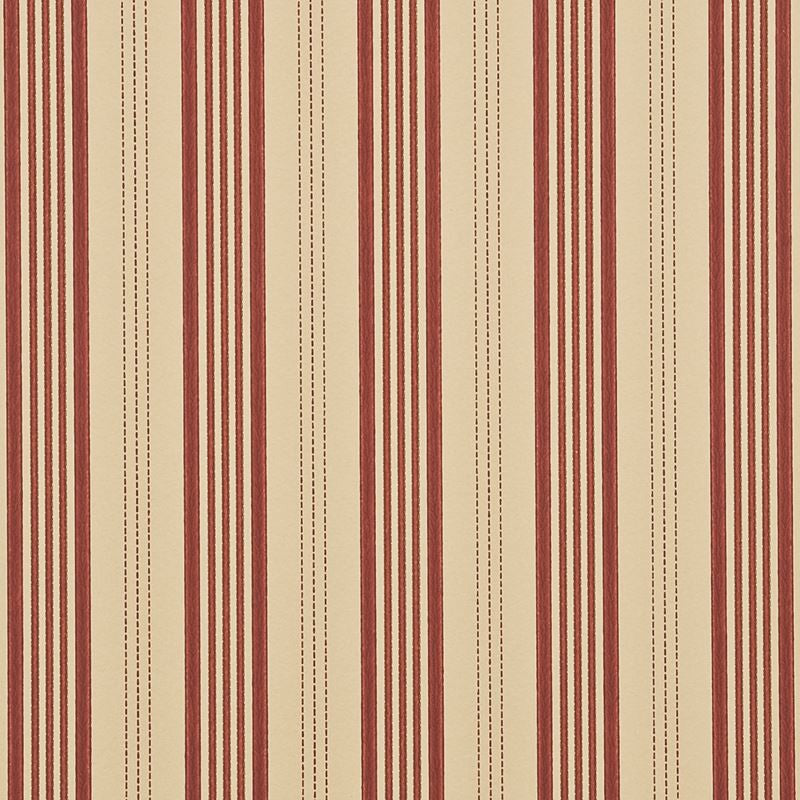 Mulberry Wallpaper FG067.V92 Narrow Ticking Stripe Red/Sand