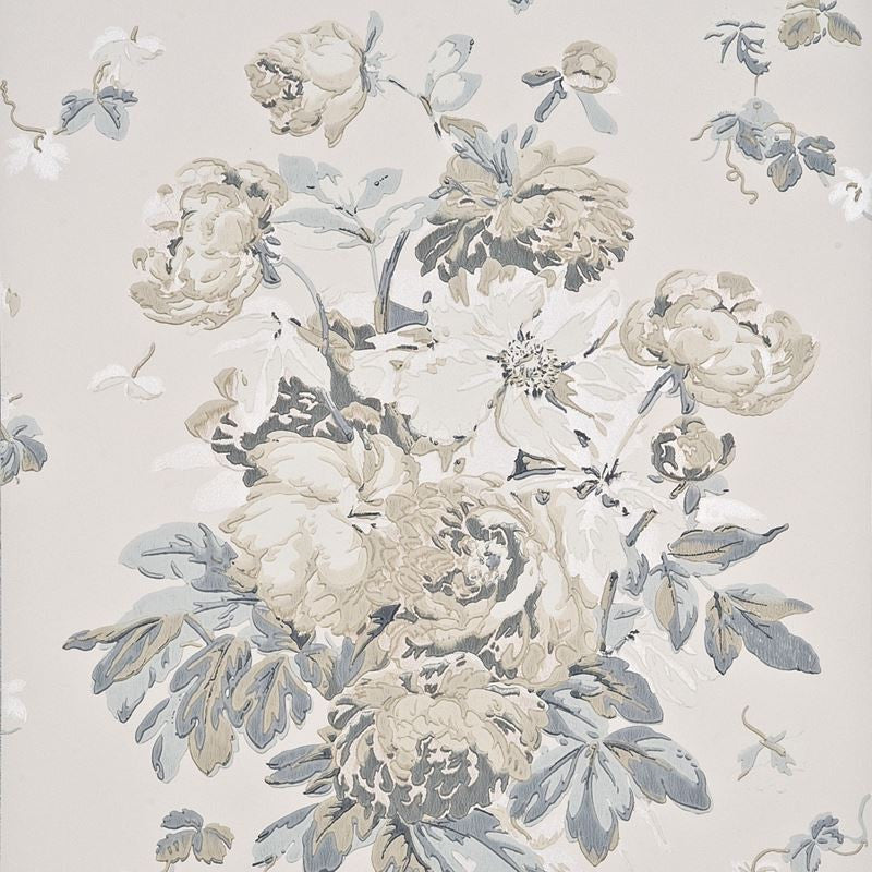 Mulberry Wallpaper FG071.V117 Garden Peony Red/Sage