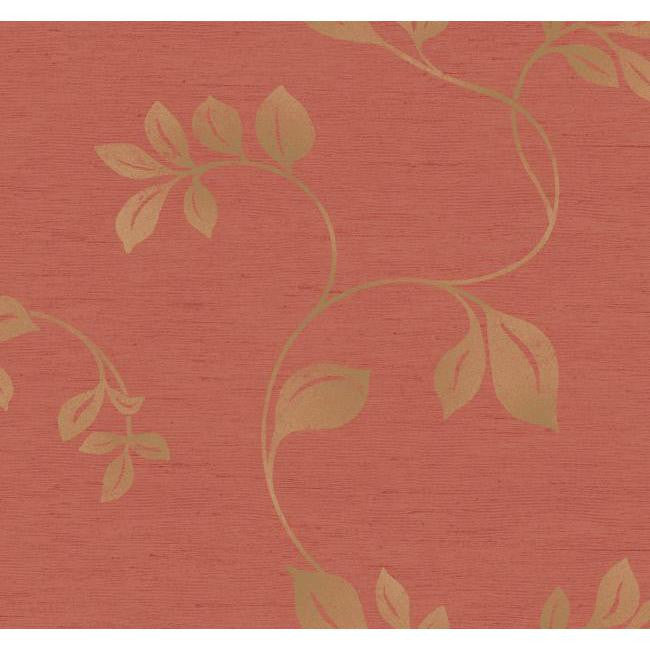 York GN2403 Orange & Yellow Book Burlap Metallic Leaves Wallpaper
