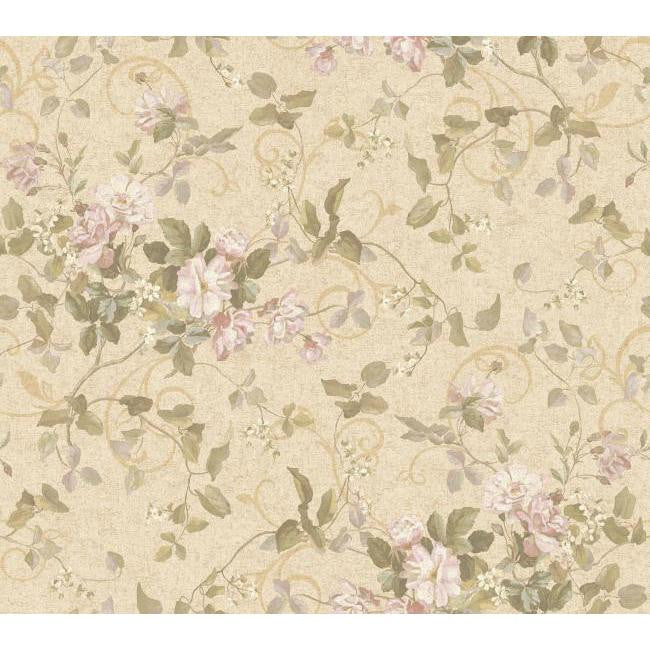 York GN2458 Orange & Yellow Book Floral Branch Wallpaper