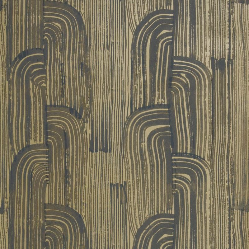 Groundworks Wallpaper GWP-3304.48 Crescent Paper Ebony/Gold
