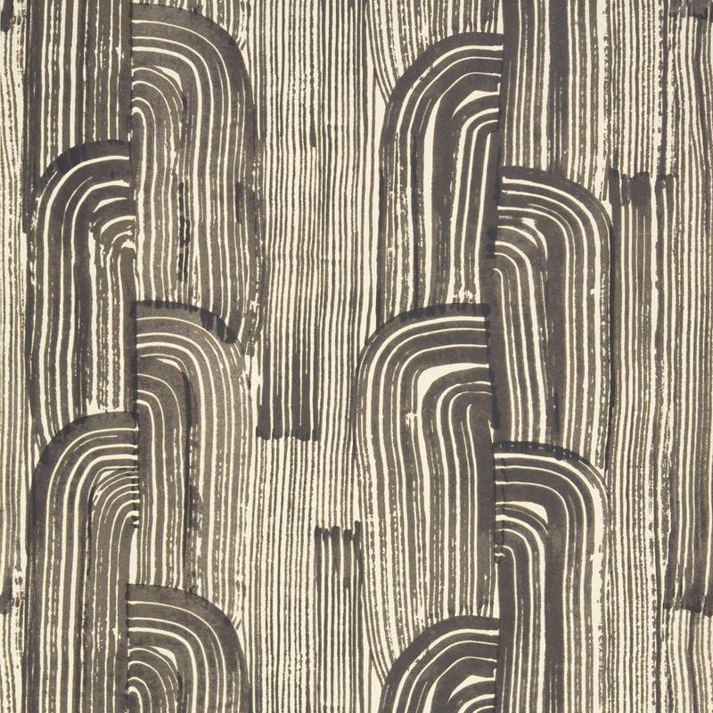 Groundworks Wallpaper GWP-3304.816 Crescent Paper Ebony/Cream