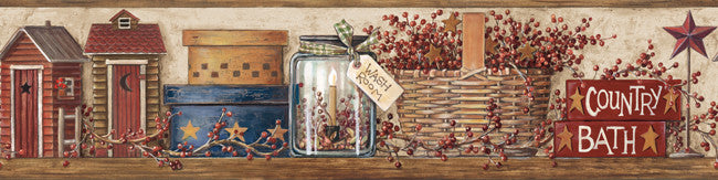 York Wallpaper HK4648BDCB Country Bath Border