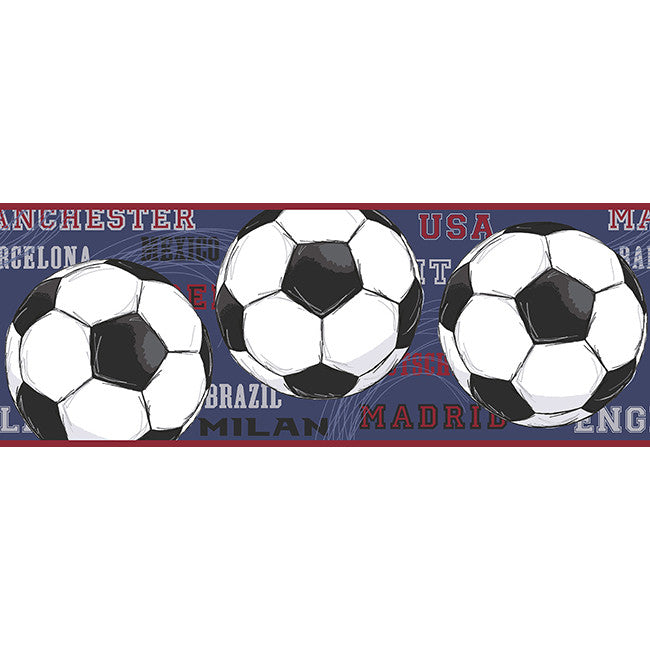 York Wallpaper JE3540BD Cool Kids Soccer Border