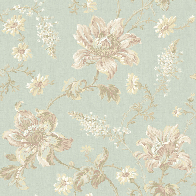 York JR5758 Sapphire Oasis Floral Wallpaper