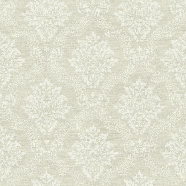 York JR5766 Sapphire Oasis Framed Damask Wallpaper