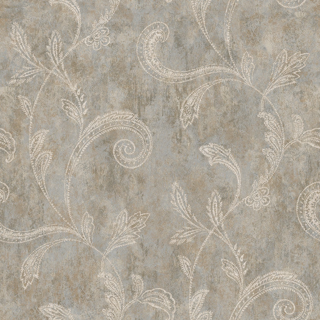 York JR5792 Sapphire Oasis Paisley Trail Wallpaper