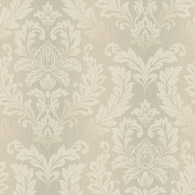 York JR5827 Sapphire Oasis Tonal Damask Wallpaper