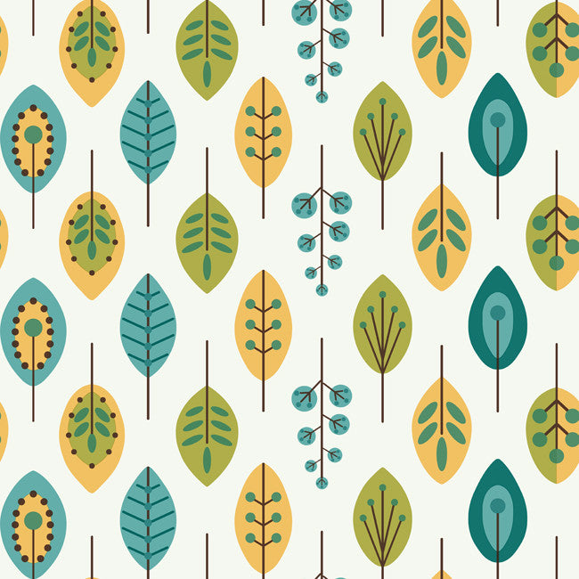 York KB8528 Bistro 750 Retro Leaves Wallpaper