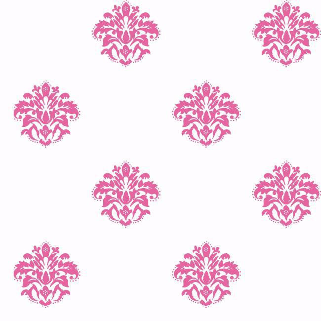 York KD1721 Pink & Purple Book Damask Spot Wallpaper