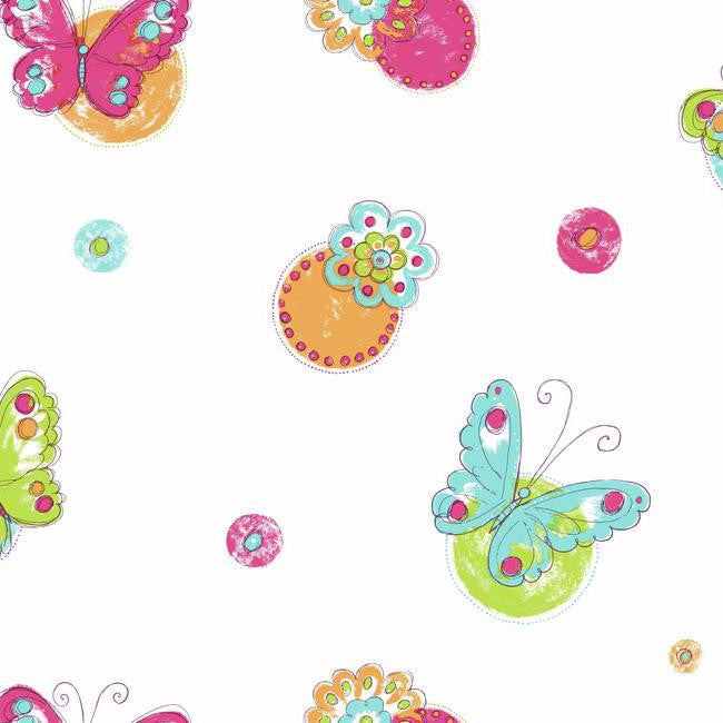 York KS2260 Cool Kids Butterfly Circle Wallpaper