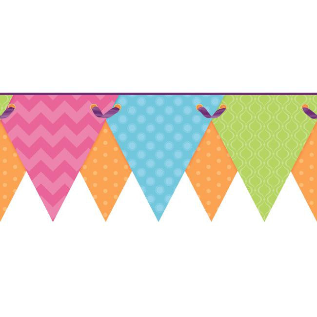 York Wallpaper KS2286BD Cool Kids Geometric Pennant Border