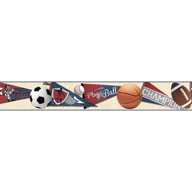York Wallpaper KS2356BD Cool Kids Sports Ball Border