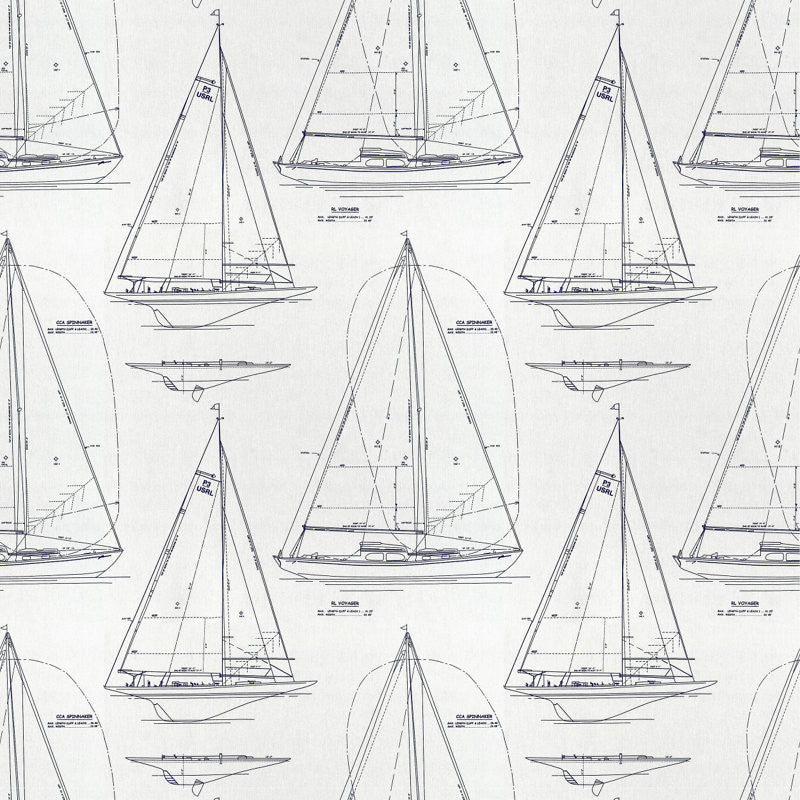 Ralph Lauren Fabric LCF20918F Chesapeake White/Navy