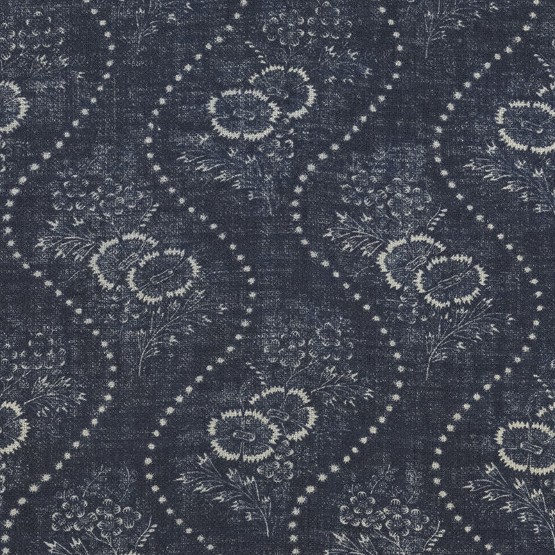 Ralph Lauren Fabric LFY64040F Etienne Floral Stripe Indigo