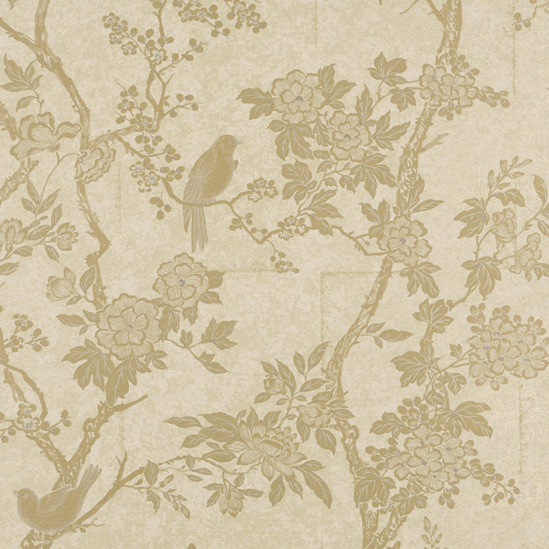 Ralph Lauren Wallpaper LWP64357W Marlowe Floral Vintage Gold