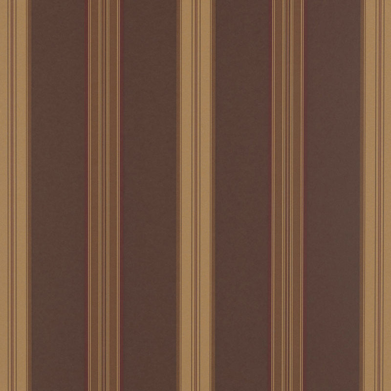 Ralph Lauren Wallpaper LWP65715W Dunston Stripe Mahogany