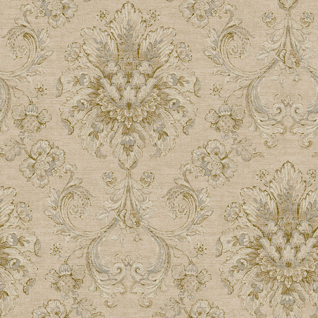 York NK2055 Nantucket Jacobean Damask Wallpaper