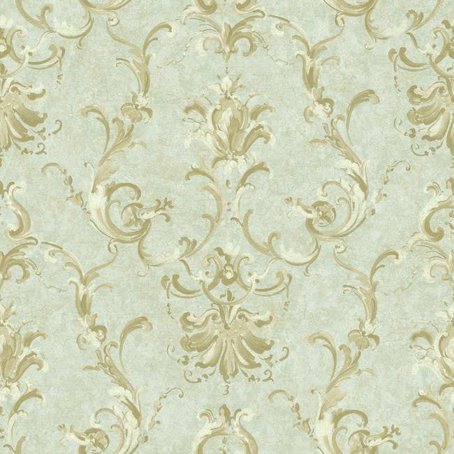 York NV6031 Baton Rouge Painterly Ornamental Damask Wallpaper
