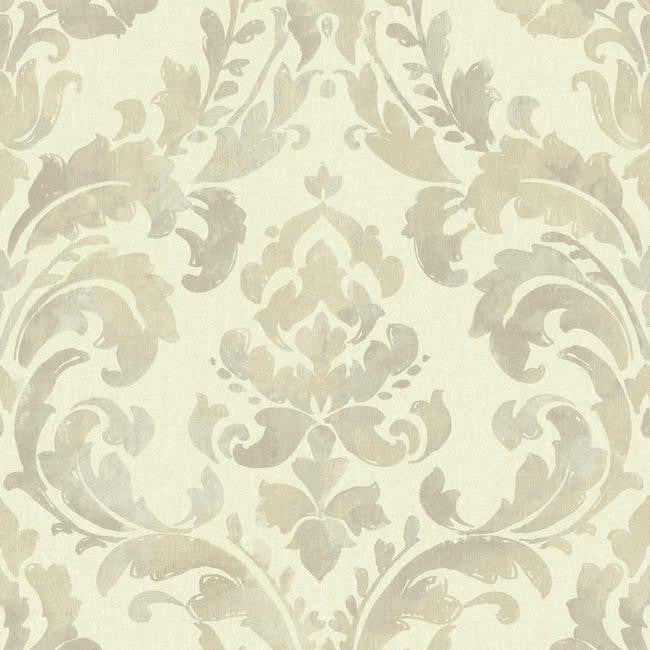 York NV6068 Baton Rouge Iridescent Framed Damask Wallpaper
