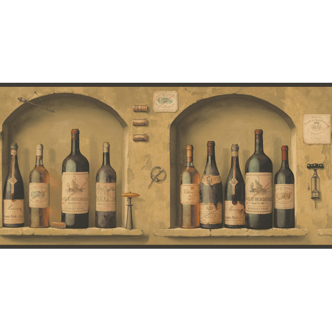 York Wallpaper NV9652B Border Portfolio II The Wine is Fine Border