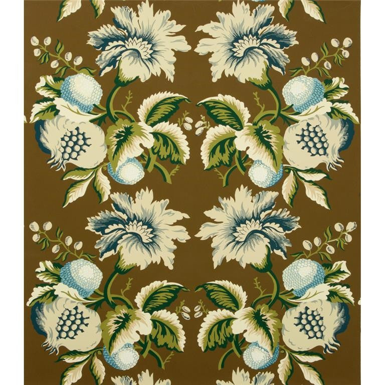 Lee Jofa Wallpaper P2013101.650 Jessup Paper Sepia/Indigo